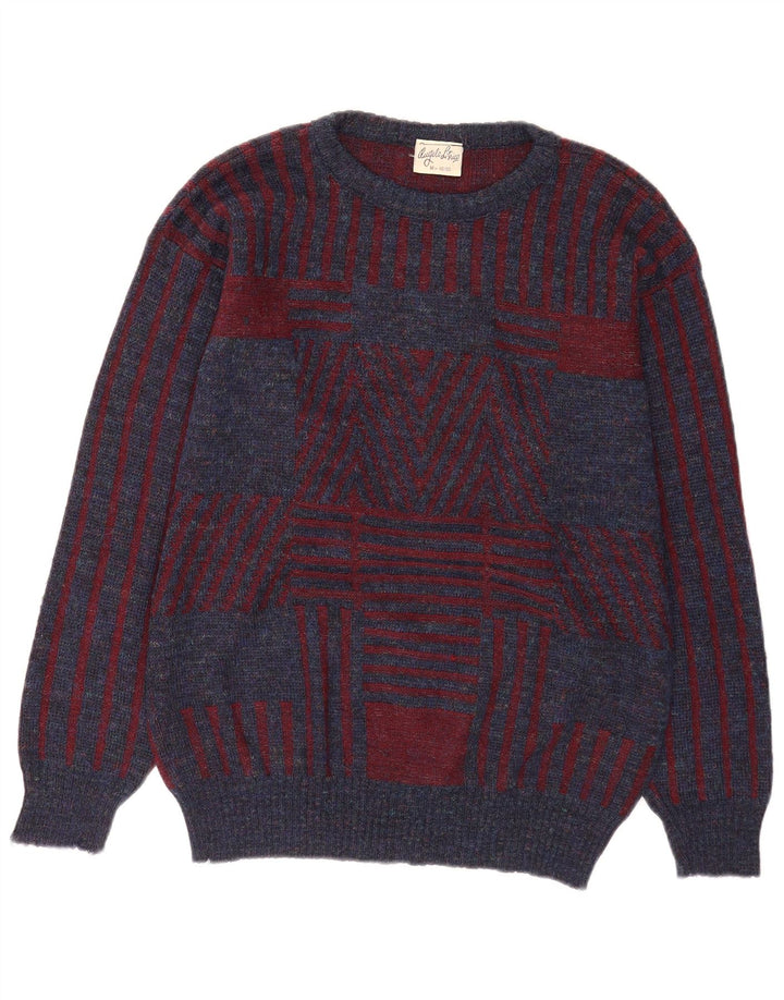Angelo Litrico Jersey de Cuello Redondo para Hombre EU 48/50 Azul Medio Geométrico