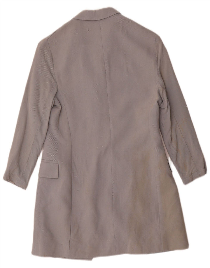 Max & Co. Chaqueta tipo blazer larga de 3 botones para mujer UK 10 Small Grey Viscose
