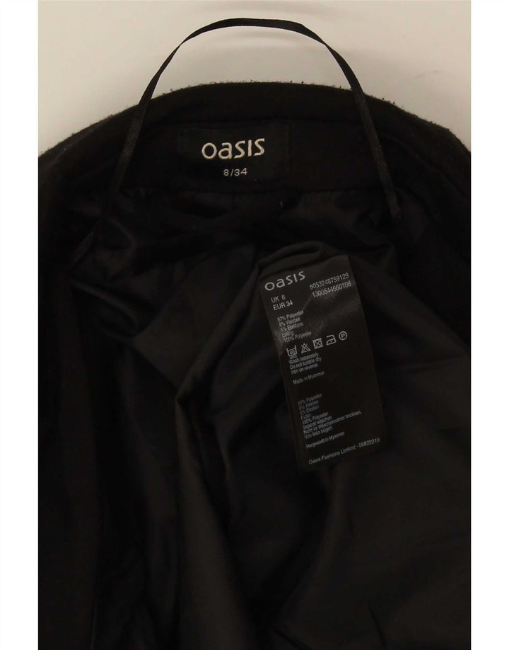 Oasis Chaqueta tipo blazer abierta para mujer UK 8 Small Poliéster negro