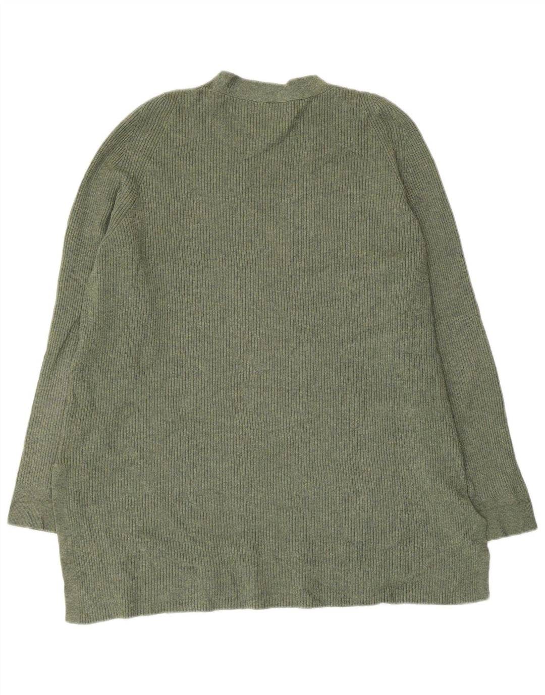 MARKS & SPENCER Suéter con cuello en V para mujer UK 46 Poliéster verde grande