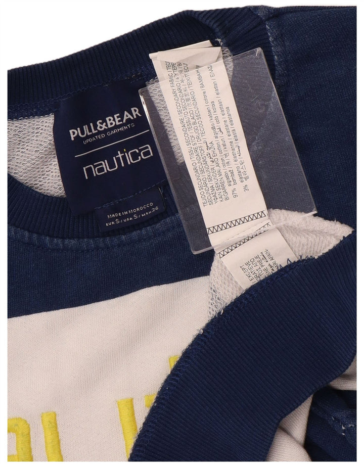 NAUTICA Sudadera extragrande para mujer, talla 10, talla pequeña, color azul marino a rayas