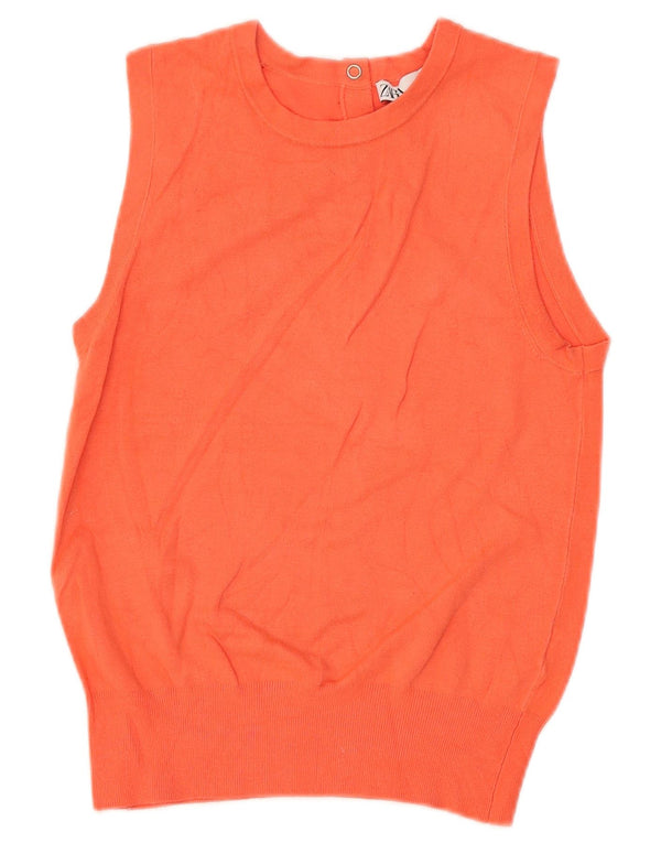 Zara Mujer Chaleco Tank Top UK 10 Small Naranja
