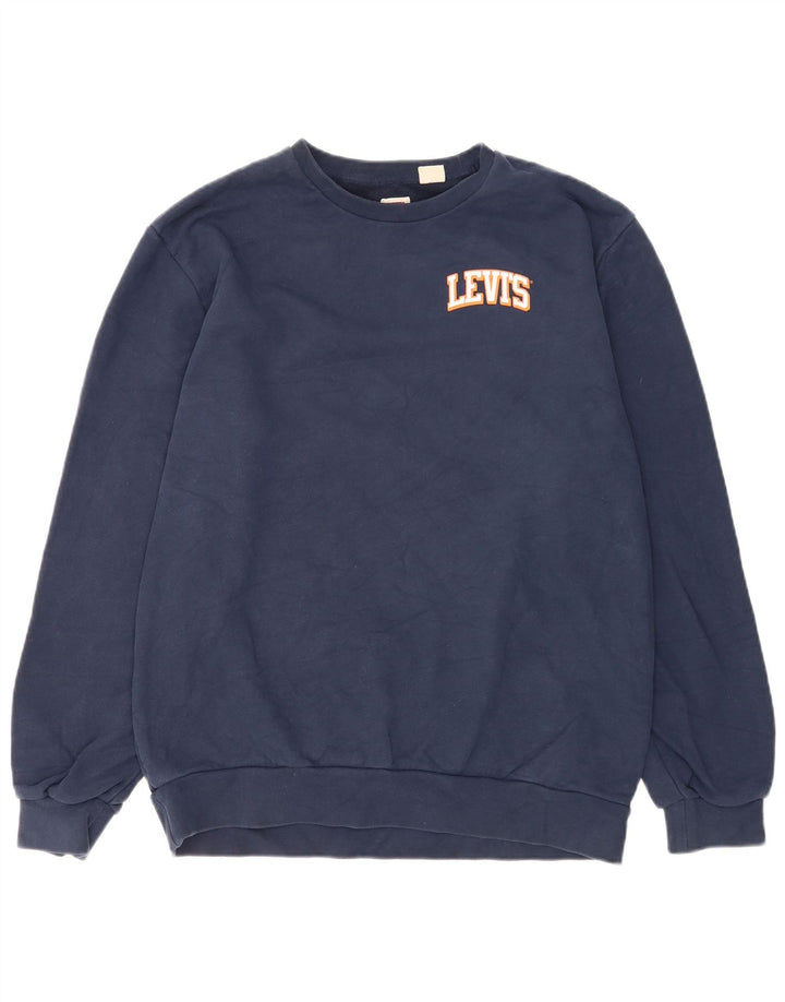 Levi's Hombre Standard Graphic Sudadera Jumper Grande Azul Marino Algodón