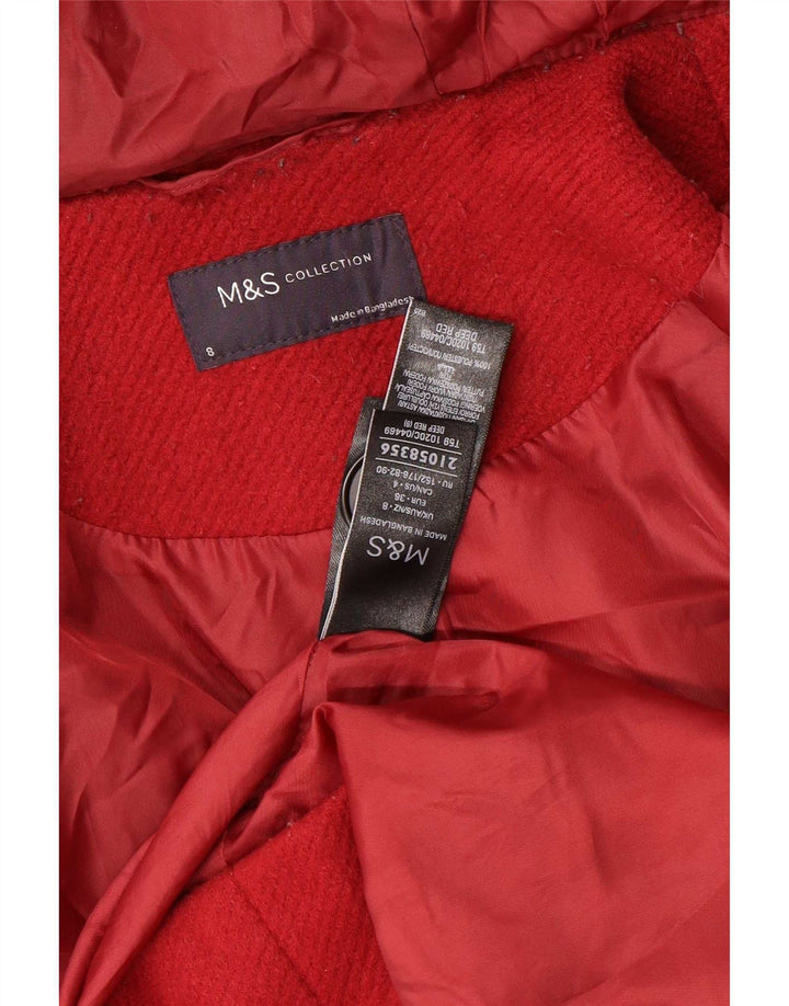 Marks & Spencer - Trenca extragrande con capucha para mujer, talla 8, color rojo
