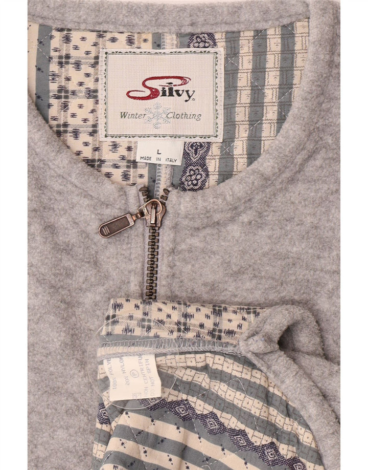 Chaleco polar Silvy para hombre UK 40 Poliéster gris grande