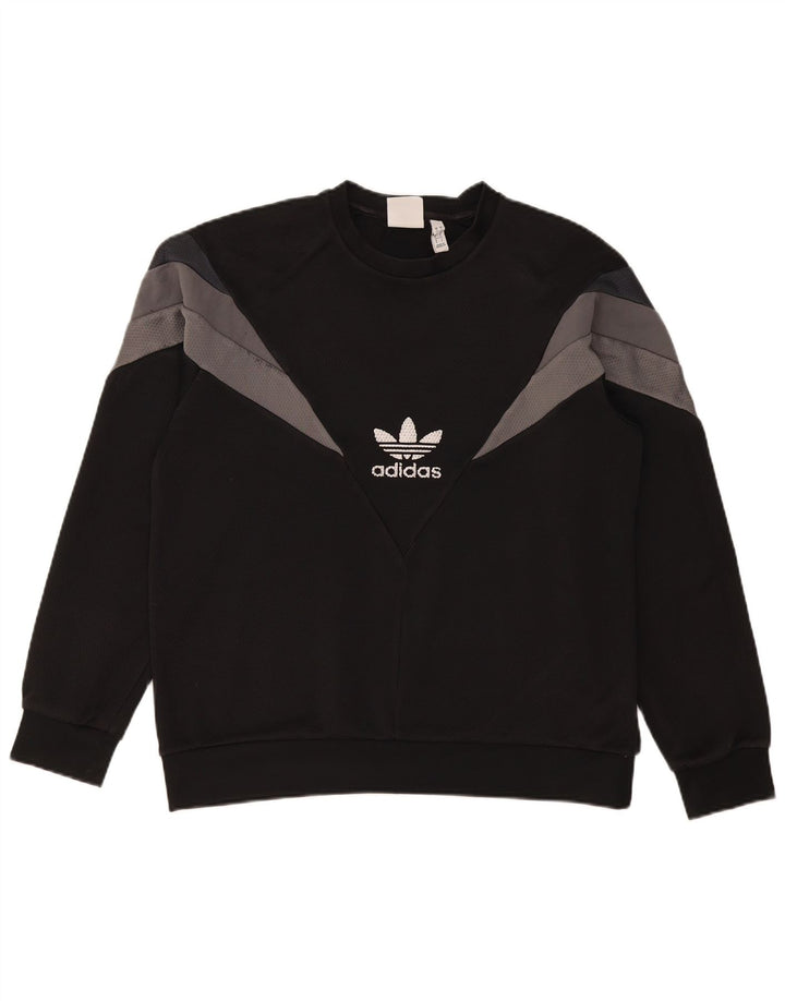 Adidas Hombre Sudadera Gráfica Jersey Grande Negro Colorblock Poliéster