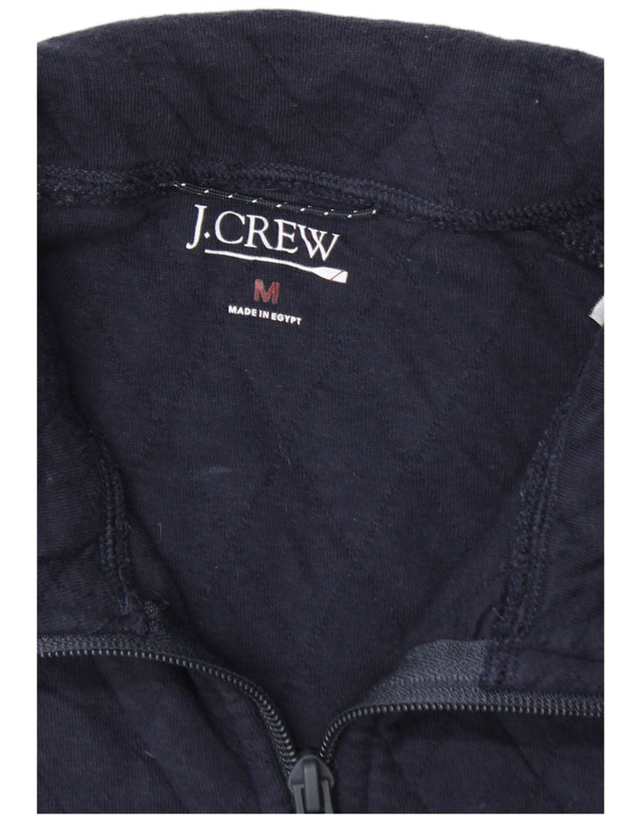 J. Crew - Sudadera con cuello y cremallera para hombre, jersey de algodón azul marino mediano