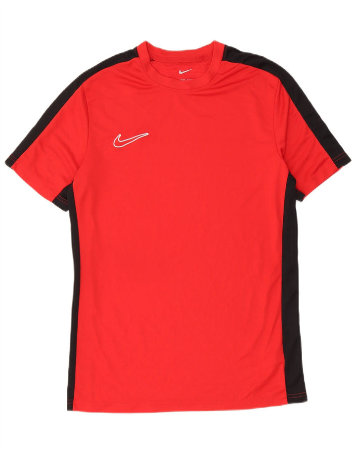 Nike Camiseta ajustada Dri Fit para hombre Top medio rojo color block Poliéster