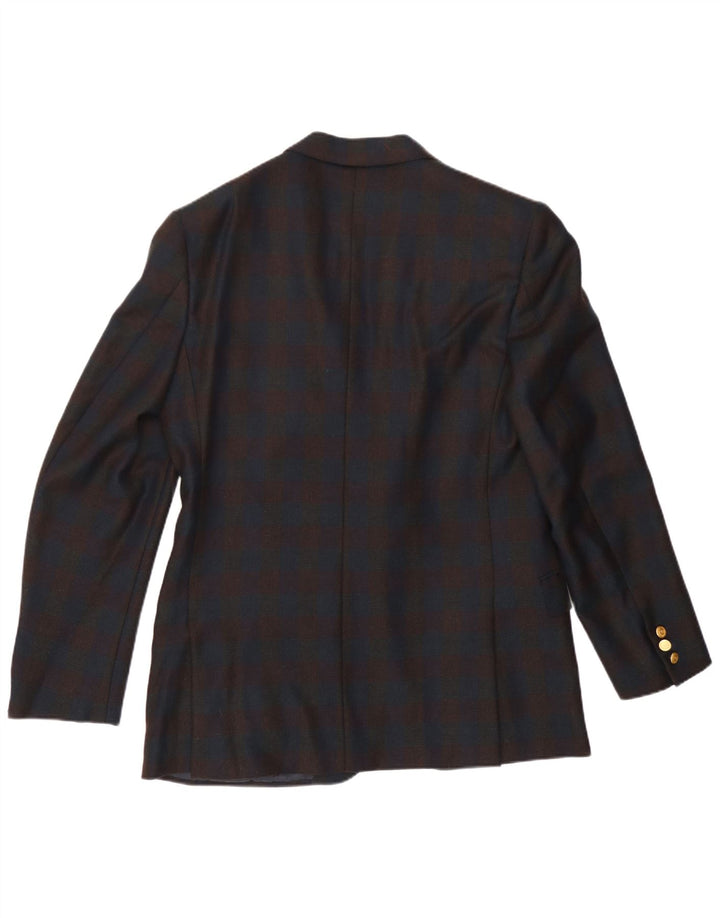 Chaqueta tipo blazer de 2 botones para hombre Valentino UK 38 Medium Navy Blue Check