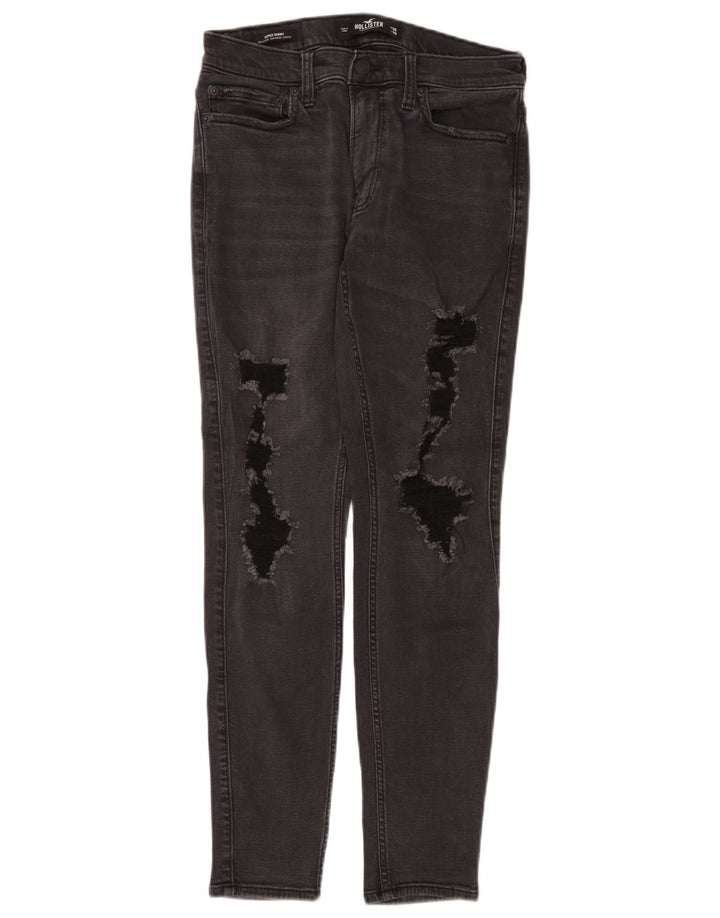 Vaqueros ajustados desgastados para hombre Hollister W30 L30 algodón gris