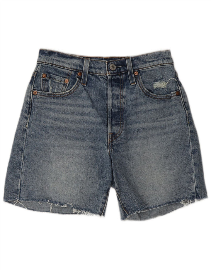 Levi's Mujer 501 Shorts De Mezclilla Desgastados W26 Azul Pequeño