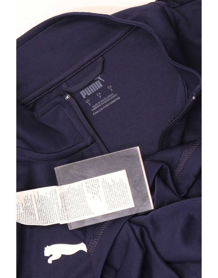 Puma Mens Graphic Chándal Top Chaqueta Pequeña Azul Marino Poliéster