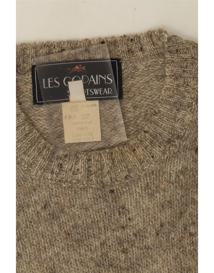 Jersey Hombre Les Copains Cuello Redondo IT 50 Lana Moteada Gris Medio