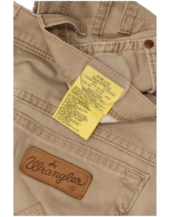 WRANGLER Pantalones casuales rectos elásticos Texas para hombre W38 L30 Algodón beige