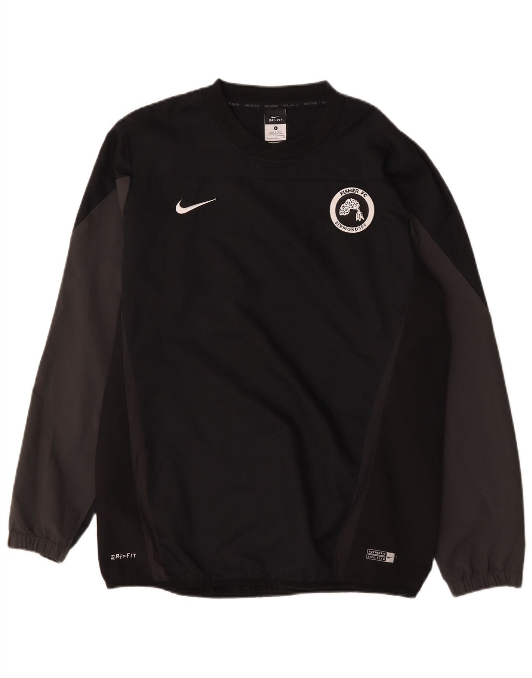 Nike Camiseta Dri Fit Graphic de manga larga para hombre, tamaño grande, color negro, poliéster