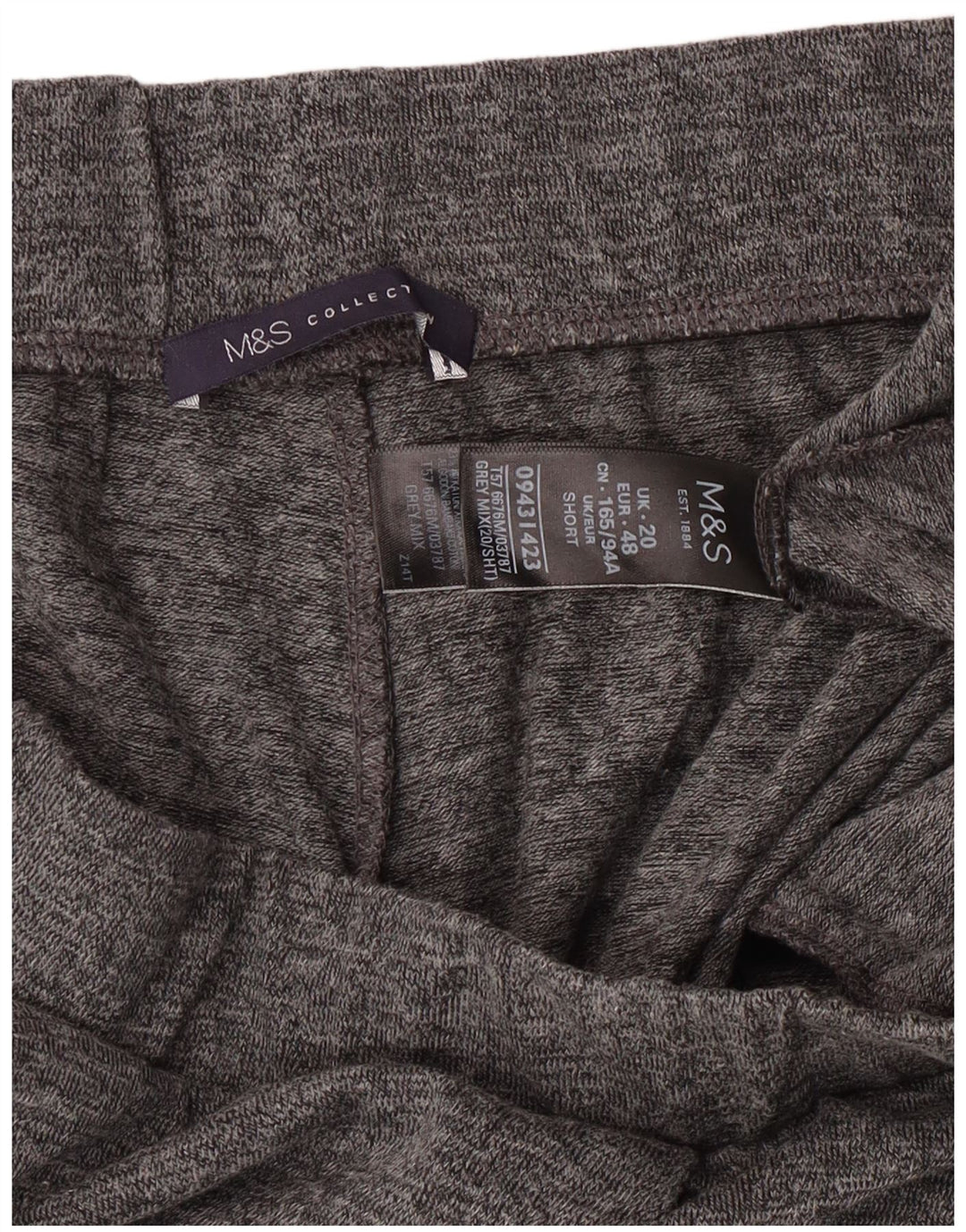 Marks & Spencer Pantalones de chándal para mujer UK 20 2XL Poliéster moteado gris