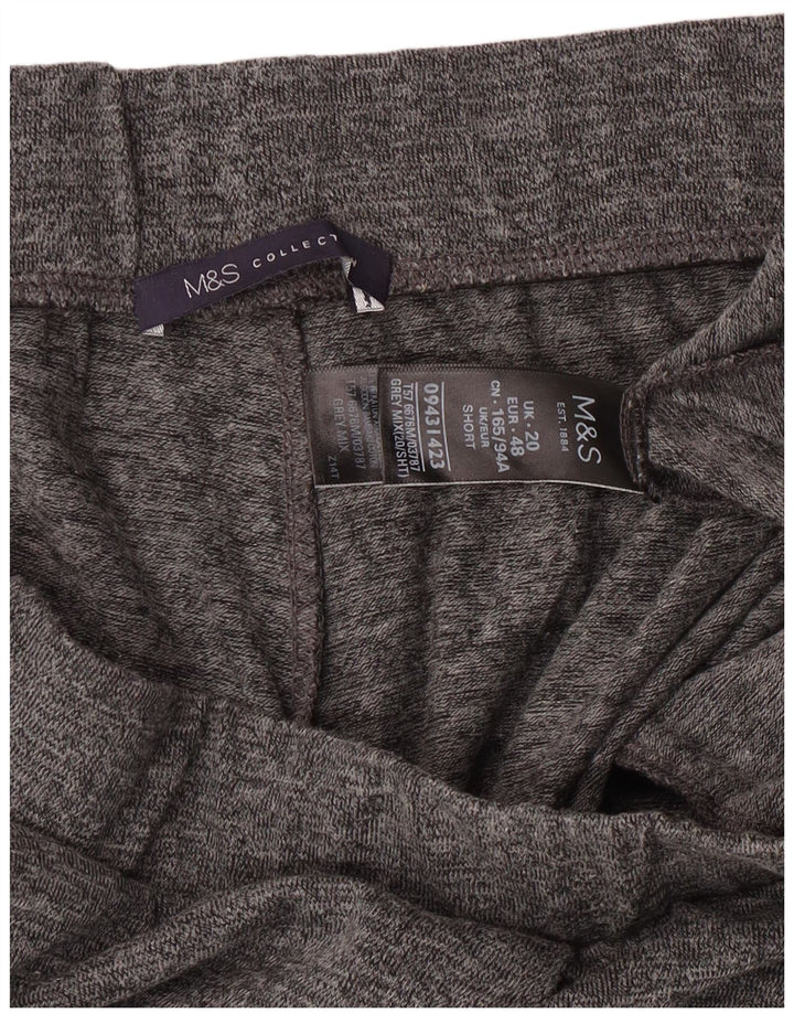 Marks & Spencer Pantalones de chándal para mujer UK 20 2XL Poliéster moteado gris