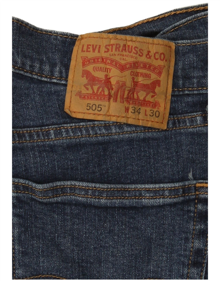 LEVI'S Jeans rectos 505 para hombre W34 L30 Algodón azul marino