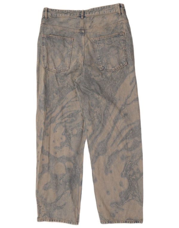 Zara Jeans rectos para hombre EU 42 Large W32 L32 Blue Tie Dye