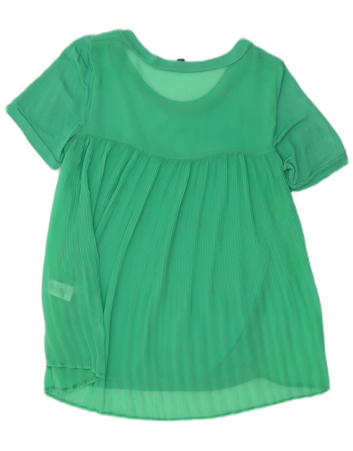 French Connection Blusa para mujer Top UK 10 Small Viscosa verde