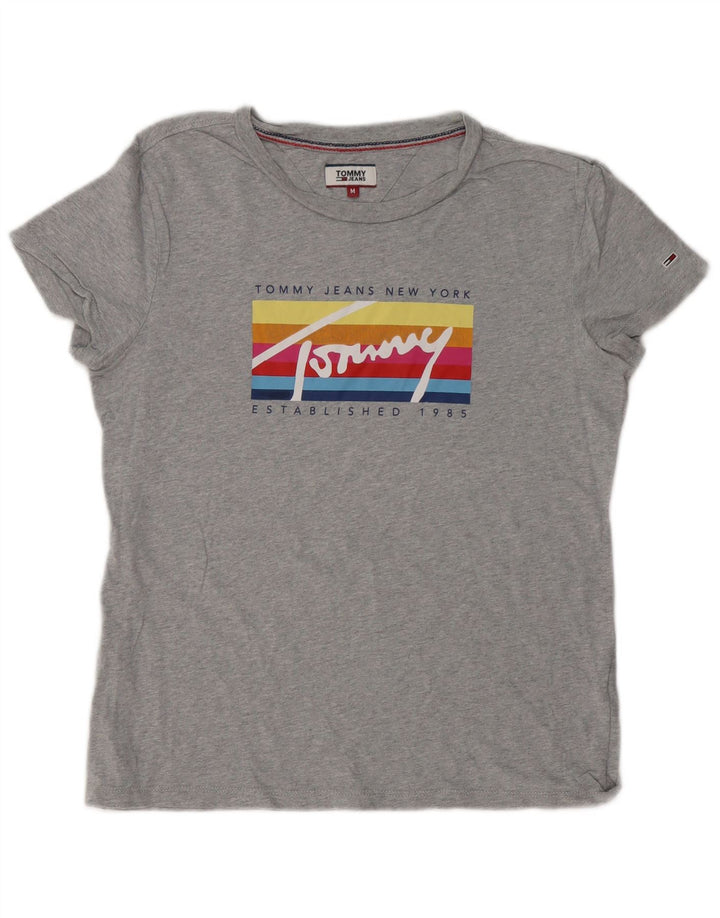 Tommy Hilfiger Camiseta gráfica para mujer Top UK 44 Gris medio