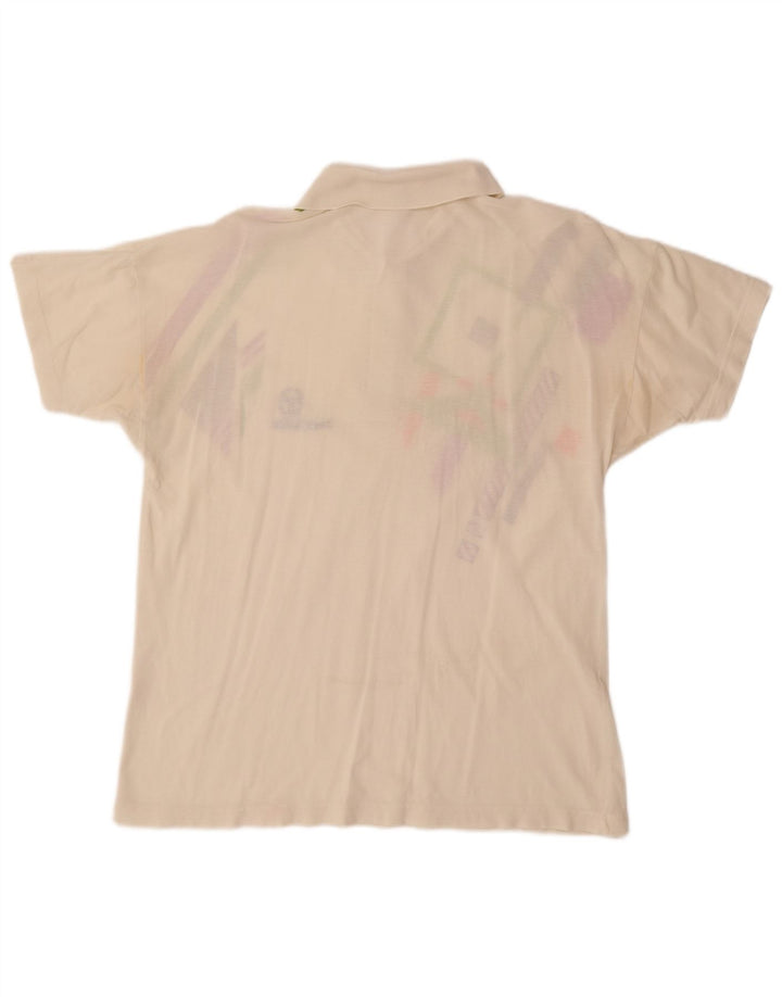SERGIO TACCHINI Polo para hombre EU 50 Medium Off White Algodón geométrico
