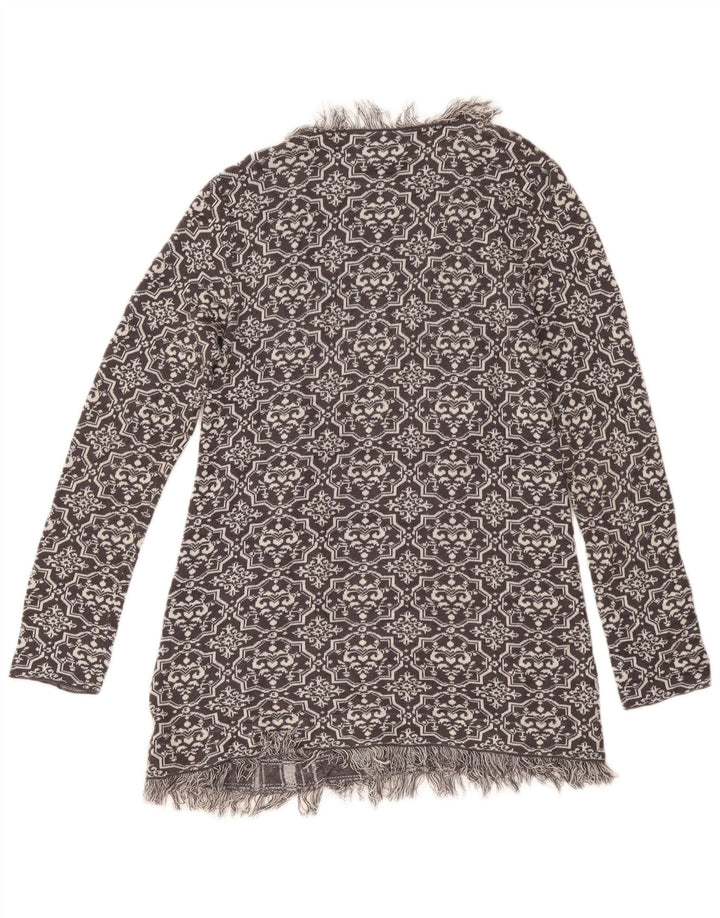 Rip Curl Suéter tipo cárdigan abierto para mujer Reino Unido 8 Pequeño Gris Fair Isle