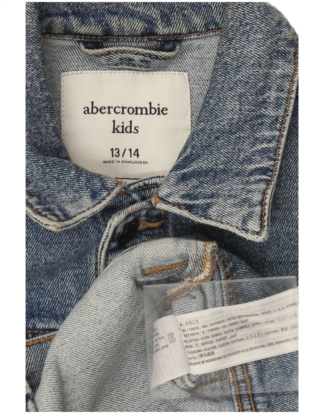 ABERCROMBIE & FITCH Chaqueta Vaquera Niño 13-14 Años Azul Algodón