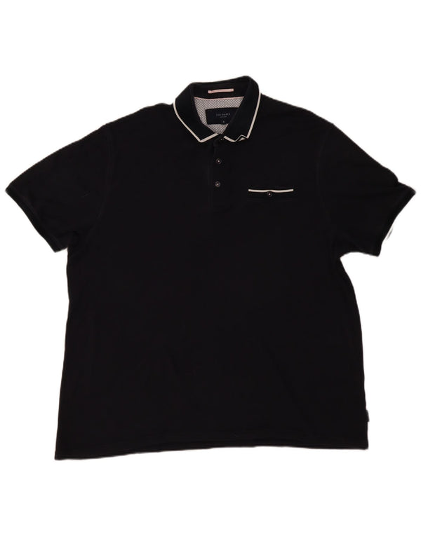 Ted Baker Polo para hombre Talla 6 2XL Algodón negro