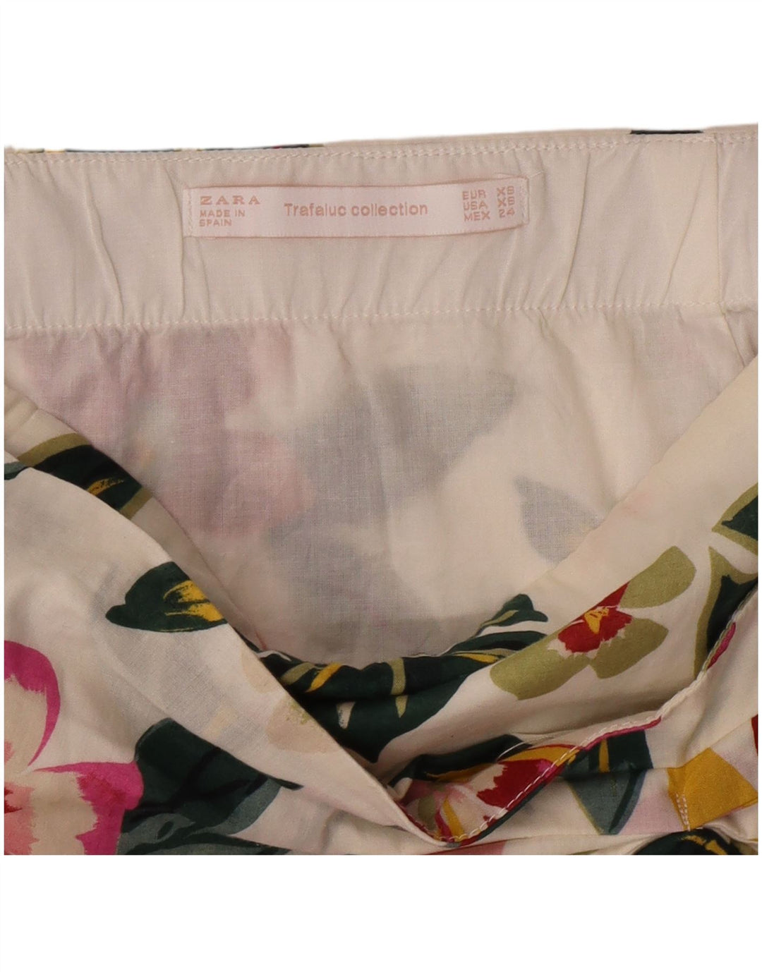 Minifalda Zara Mujer XS W24 Blanco Roto Floral