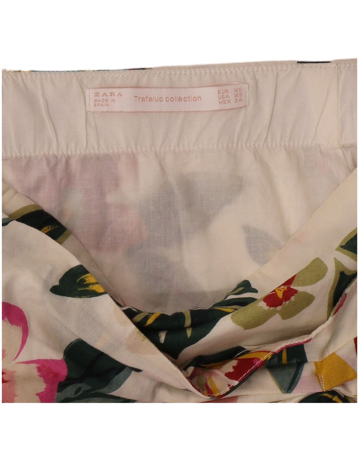 Minifalda Zara Mujer XS W24 Blanco Roto Floral