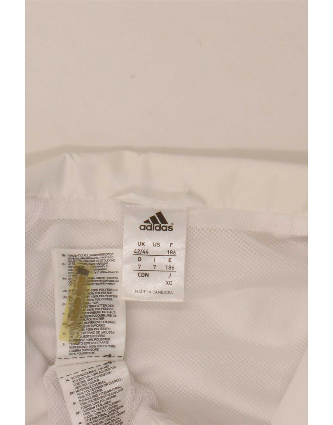Adidas - Chaqueta de chándal para hombre, talla 42/44, poliéster, color blanco