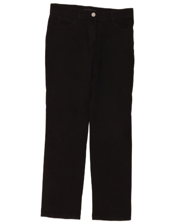 Marks & Spencer Pantalones Casuales Rectos para Mujer UK 10 Small W30 L29 Negro