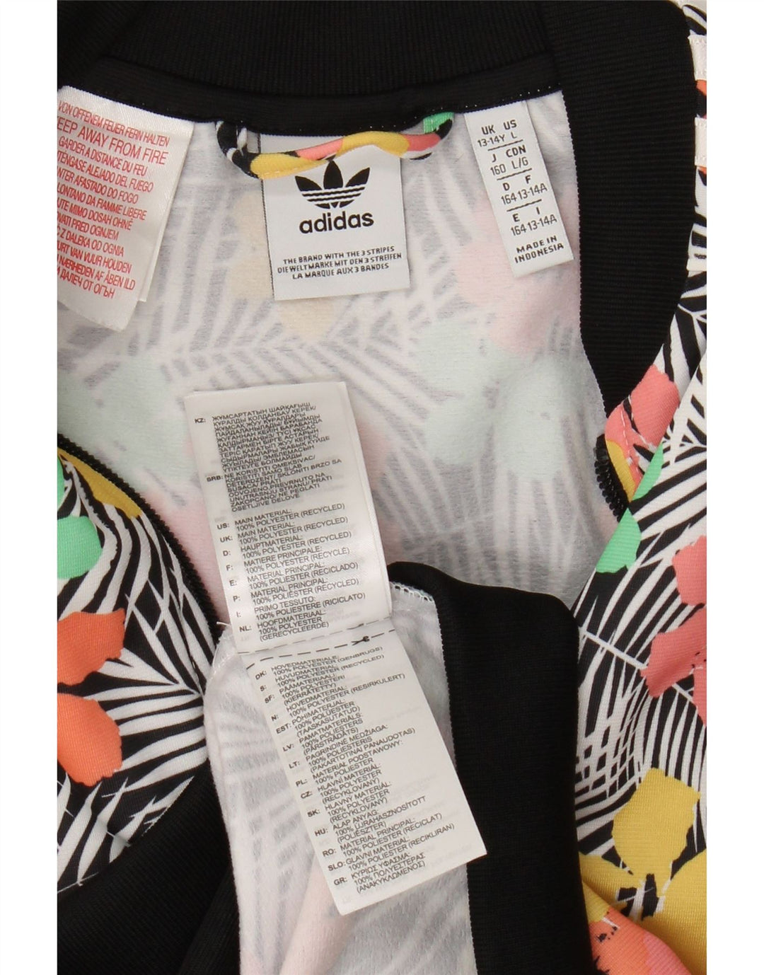 Adidas - Chaqueta de chándal para niña, 13-14 años, multicolor, floral