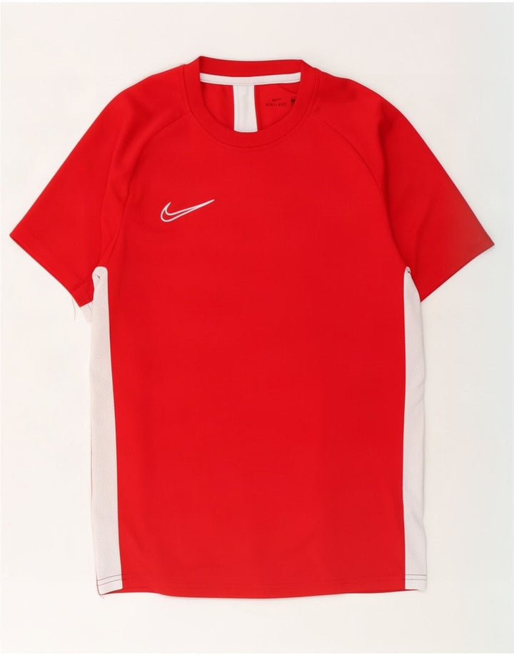 Camiseta Nike Dri Fit para hombre Top pequeño rojo color block Poliéster