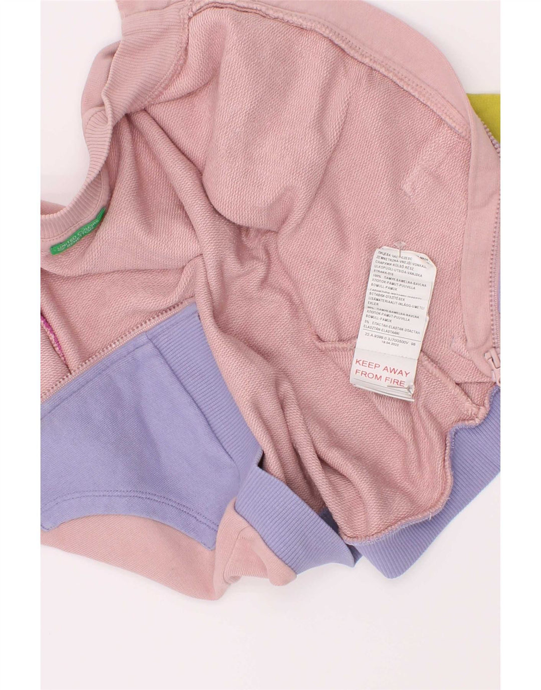 Benetton Chaqueta tipo top de chándal para niña 2-3 años Color block multicolor