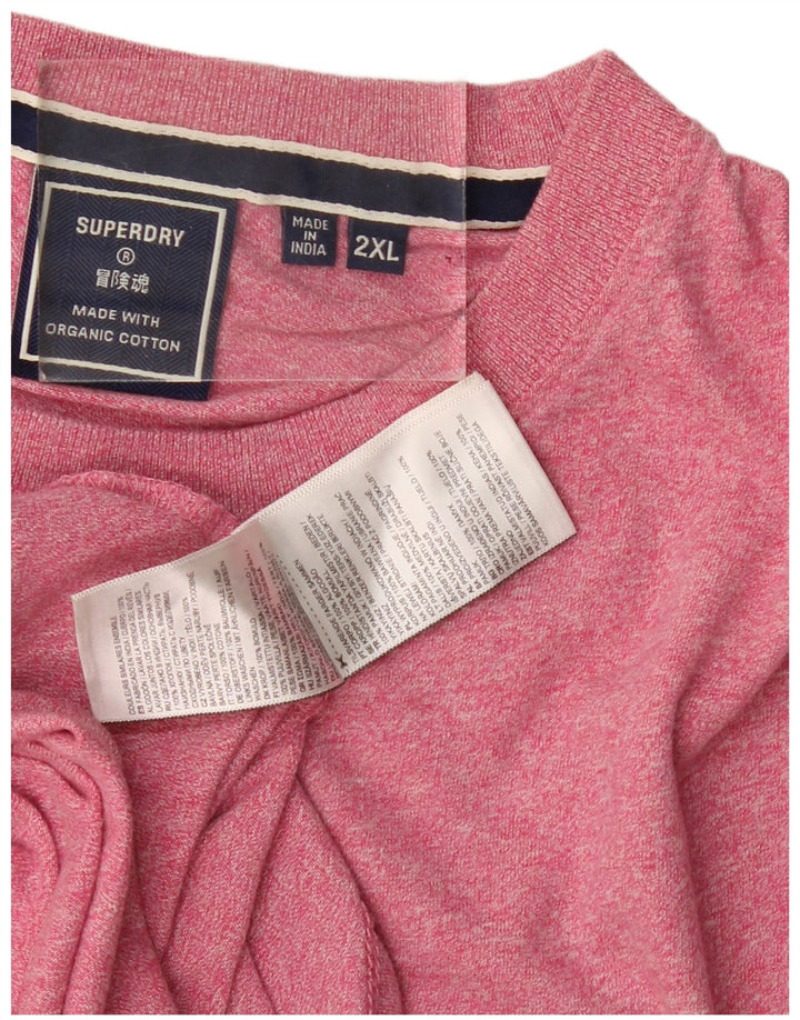 Superdry Camiseta para hombre Top 2XL Algodón rosa