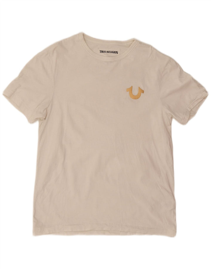 True Religion Camiseta gráfica para hombre Top de algodón blanco mediano