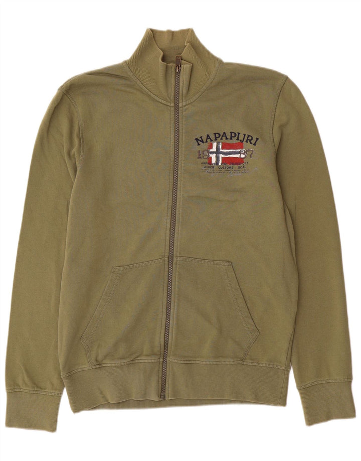 NAPAPIJRI Chaqueta superior de chándal con gráfico para hombre Algodón caqui medio
