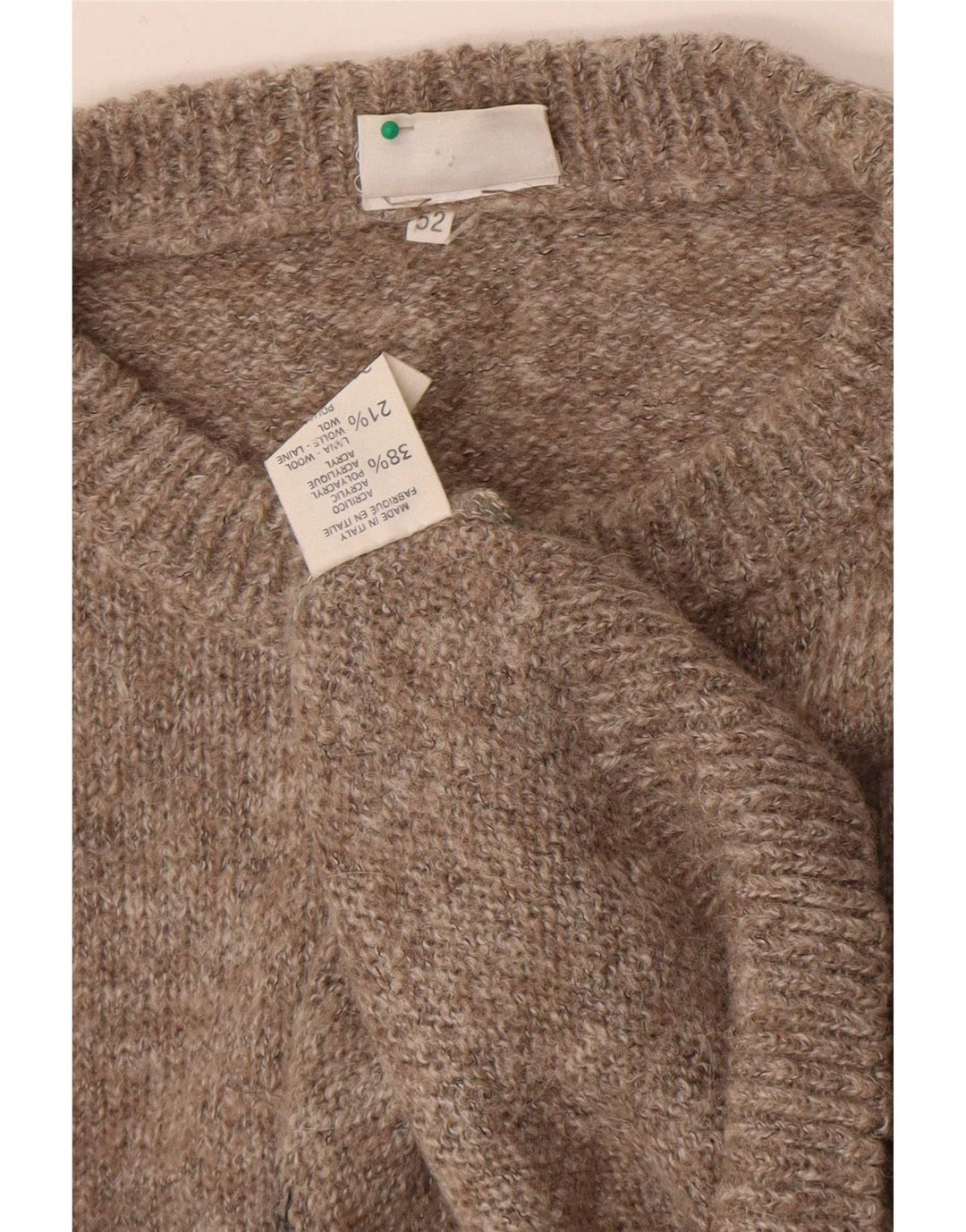 Fiume Jersey con cuello redondo y gráfico para hombre IT 52 Large Brown Colourblock