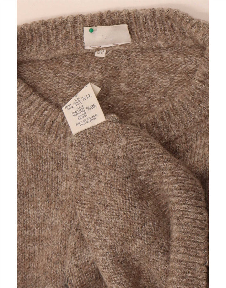 Fiume Jersey con cuello redondo y gráfico para hombre IT 52 Large Brown Colourblock
