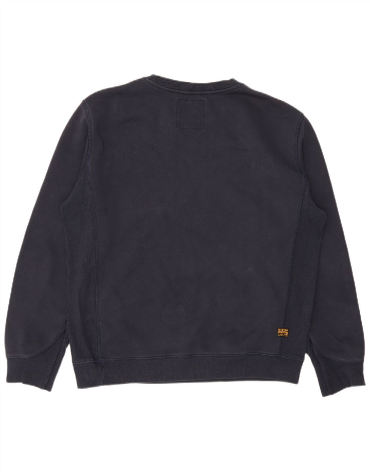 G-Star Hombre Sudadera Jumper Large Azul Marino Algodón