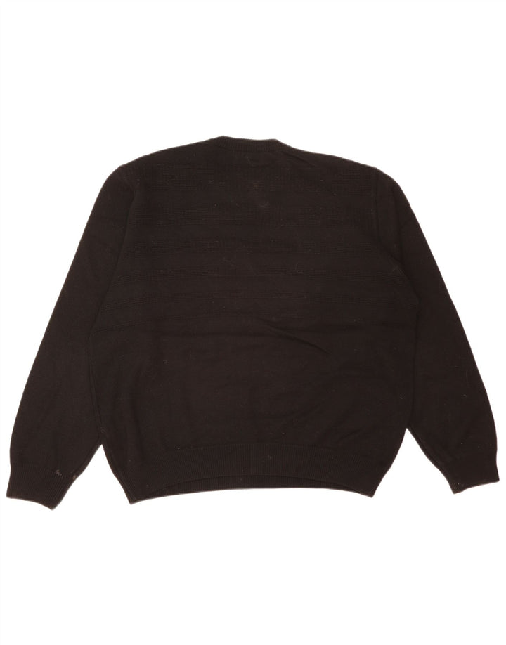 Marks & Spencer - Jersey de cuello redondo para hombre, talla grande, acrílico negro