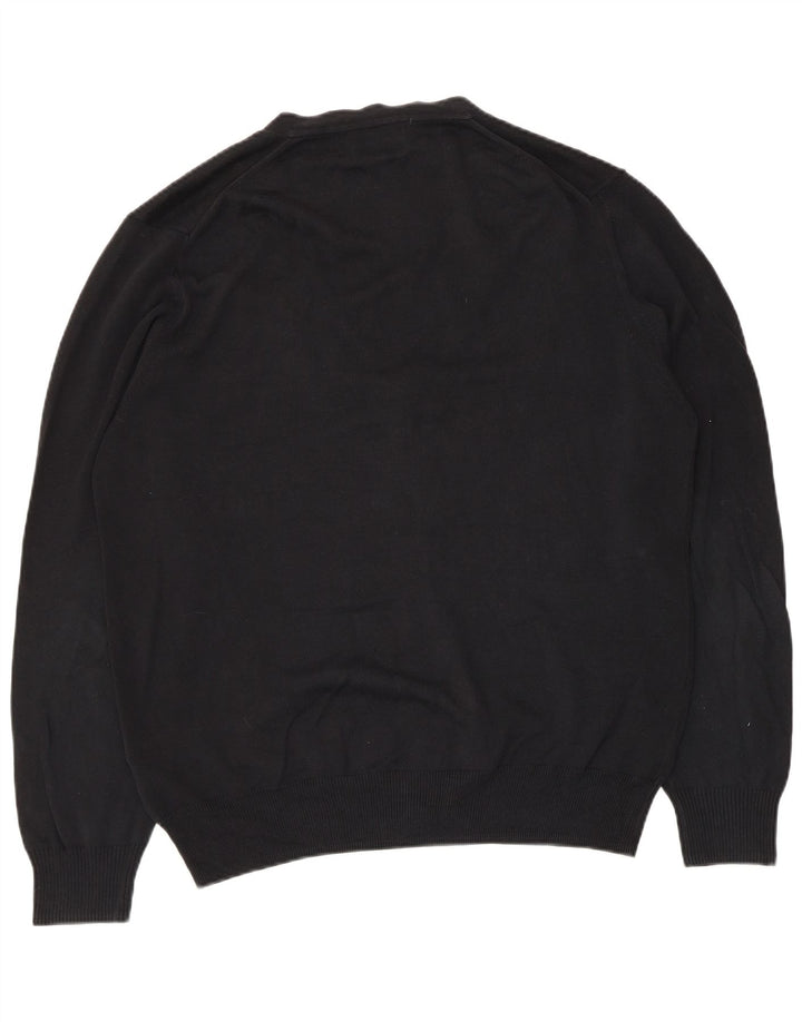 Zara Hombre Cárdigan Suéter Grande Algodón Negro