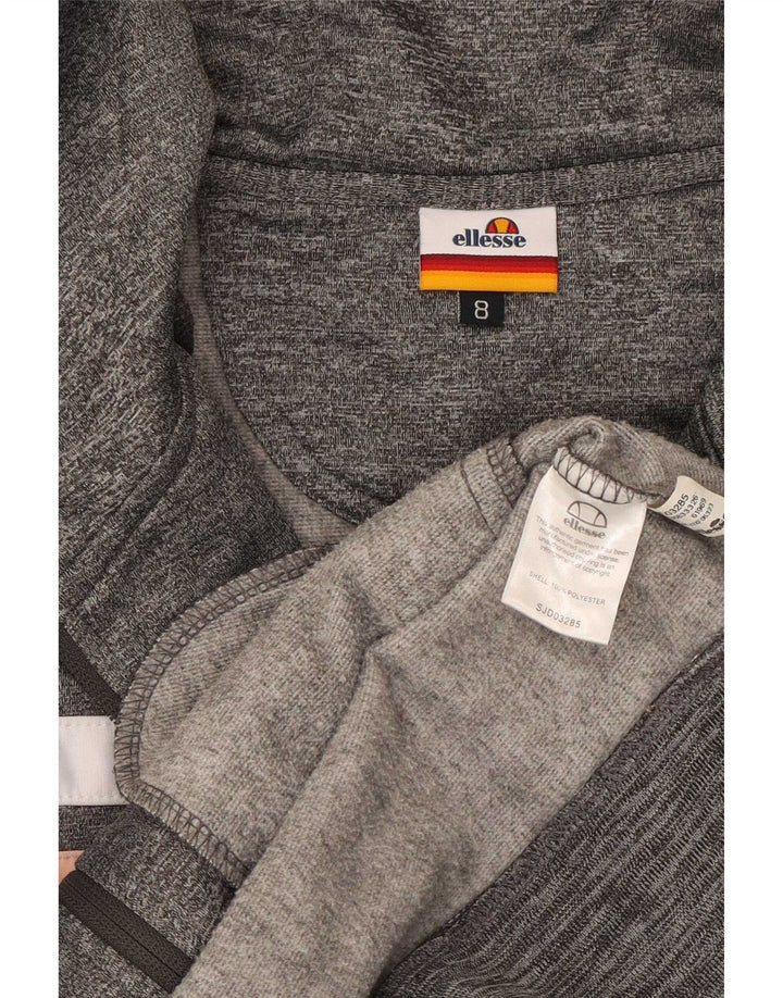 Ellesse Sudadera con capucha y cremallera para mujer UK 8 Small Gris Colorblock Poliéster