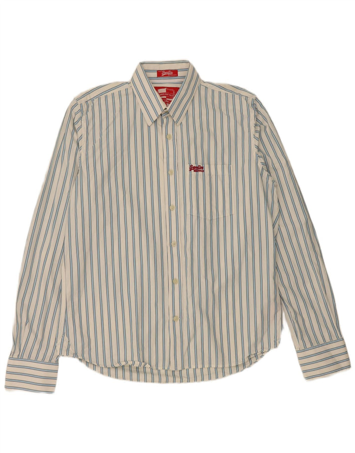 Camisa Superdry para hombre 2XL Algodón a rayas blancas