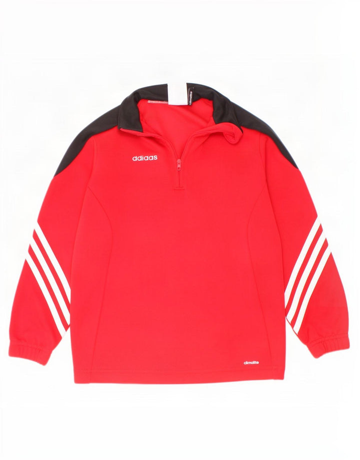 Adidas - Chándal para niño con cremallera y cuello, 5-6 años, XS, color rojo