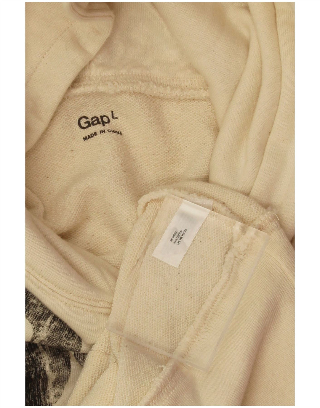 Gap Hombre Sudadera Con Capucha Gráfica Jersey Grande De Algodón Beige