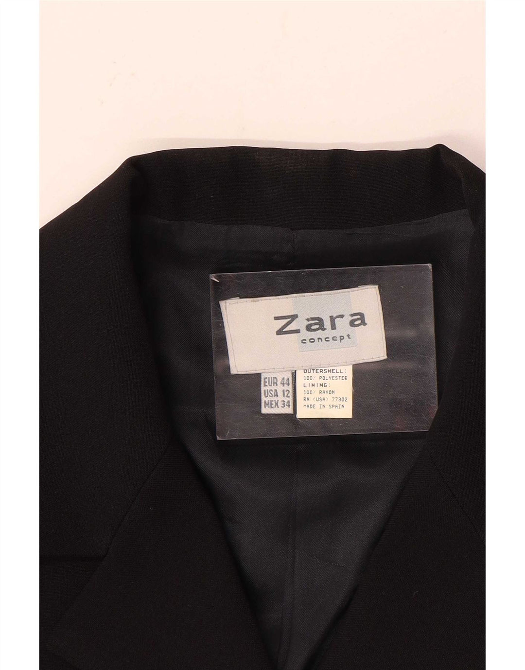 Zara Mujer Chaqueta Blazer De 4 Botones EU 44 XL Poliéster Negro