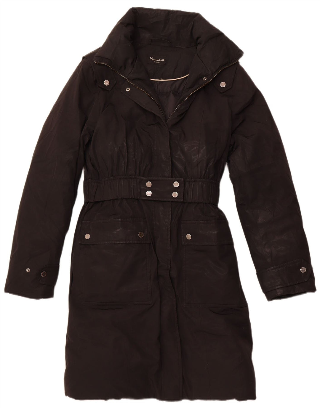 MASSIMO DUTTI Abrigo Acolchado Mujer ES 40 XL Negro Poliéster Invierno